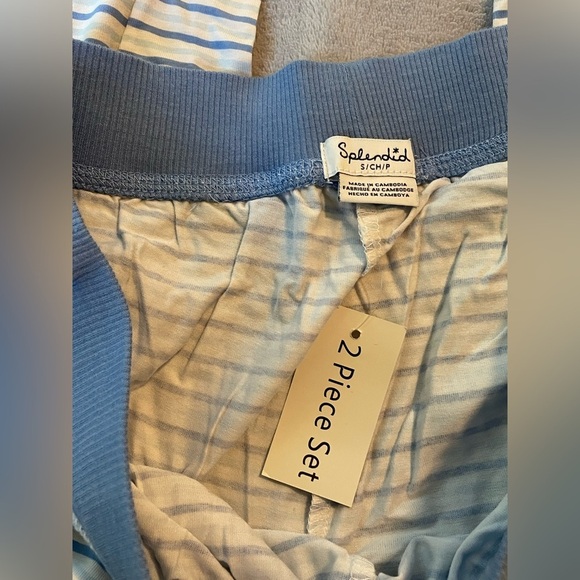 NEW Splendid Blue and White Striped Pajama Set - Picture 6 of 7